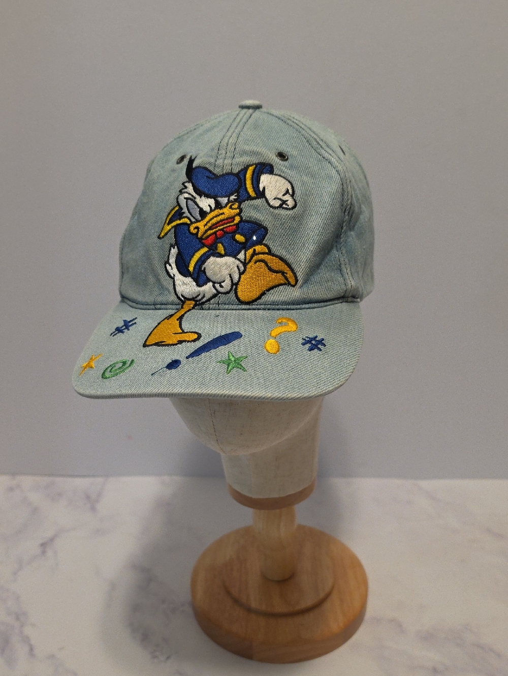 Vintage Angry Donald Duck Embroidered Denim Baseball Hat